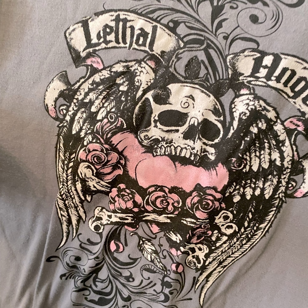 Lethal Angel Gray Skull Tee